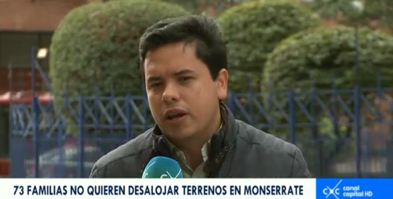 73 familias se niegan a desalojar terrenos en Monserrate. Gustavo Niño
