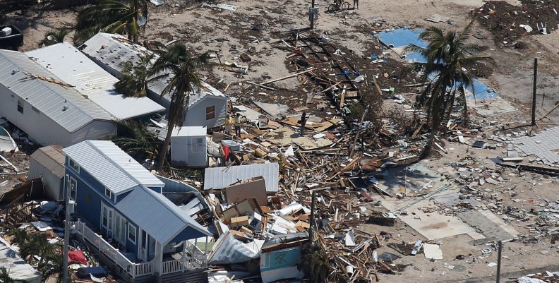 A destroyed trailer park is pictured in an aerial photo in the Keys in Marathon, Florida A destroyed trailer park is pictured in an aerial photo in the Keys in Marathon, Florida