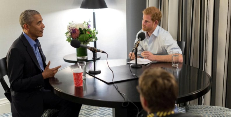 Britain's Prince Harry is seen interviewing former U.S. President Barack Obama, in Canada, in a 'Today Programme' exclusive, in this undated still image taken from video and received via 'The Today Programme on the BBC Radio 4' in London Britain's Prince Harry is seen interviewing former U.S. President Barack Obama, in Canada, in a 'Today Programme' exclusive, in this undated still image taken from video and received via 'The Today Programme on the BBC Radio 4' in London