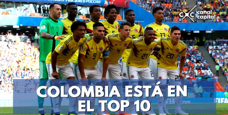 La Selección Colombia en el top 10 del mundial La Selección Colombia en el top 10 del mundial