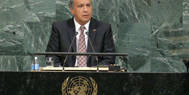Ecuadoran President Garces addresses the 72nd United Nations General Assembly at U.N. headquarters in New York Ecuadoran President Garces addresses the 72nd United Nations General Assembly at U.N. headquarters in New York