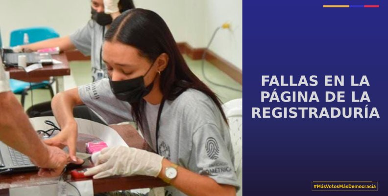 Fallas en la página de la Registraduría Fallas en la página de la Registraduría