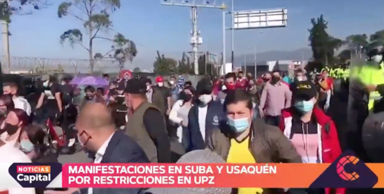 Manifestaciones de comerciantes en Cedritos Manifestaciones de comerciantes en Cedritos