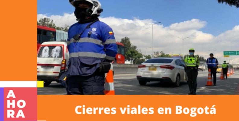 Cierres viales en Bogotá Agentes de tránsito en Bogotá