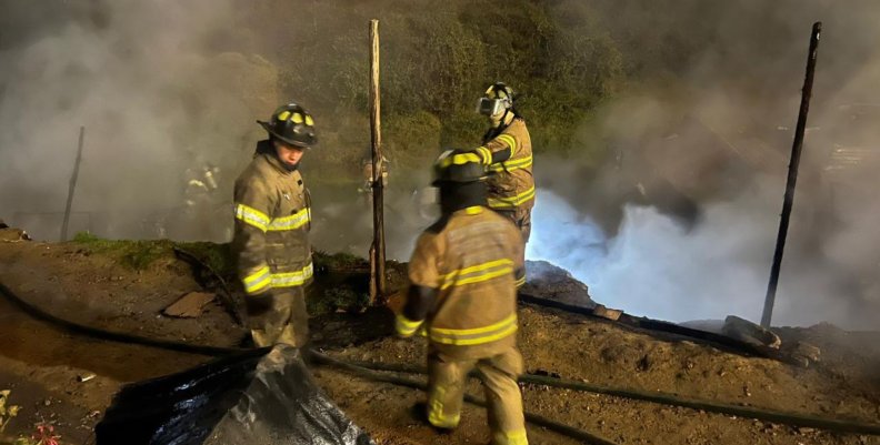 Bomberos Bomberos apagando un incendio en un bosque