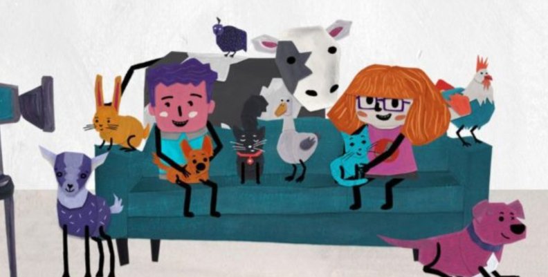 Conoce Yo te adopto, la nueva serie de eureka Graficación de dos niños rodeados de animales
