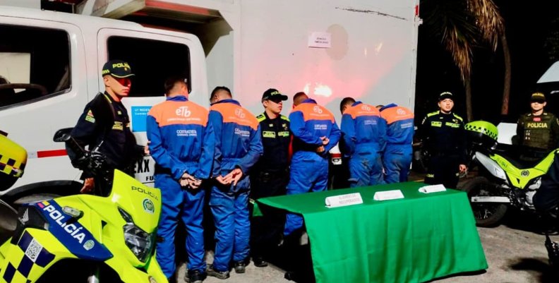 Robo de cable Falsos empleados de ETB capturados por la Policía