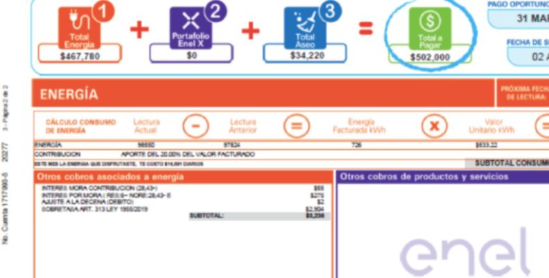 Factura de ENEL Codensa Factura de ENEL Codensa