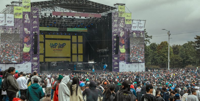 Hip Hop al Parque 2023 Imagen del escenario de una de las presentaciones de Hip Hop al Parque 2023