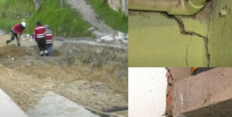 Grietas en Los Laches Imágenes de AHORA sobre las grietas que aparecieron en diversas vivienda del barrio Los Laches