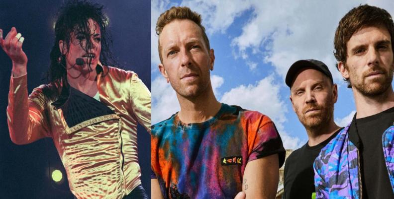 Izq. Michael Jackson (Imagen tomada de Twitter Michael Jackson) - Der. Coldplay (Imagen tomada de redes de Coldplay). ColdPlay y Michael Jackson se toman el Planetario con shows láser