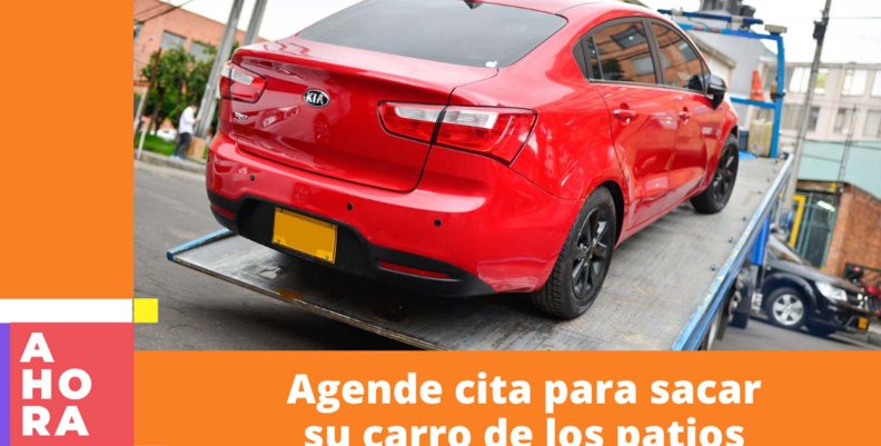 Imagen: Alcaldía de Bogotá Carro rojo siendo recogido por una grúa de tránsito.