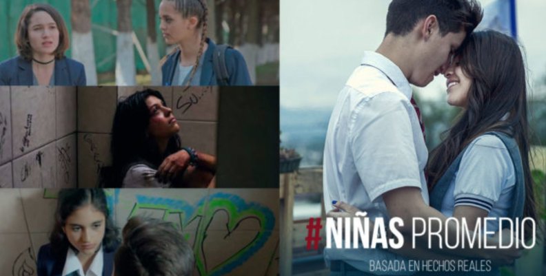 Niñas Promedio Afiche y pantallazos del programa Niñas Promedio