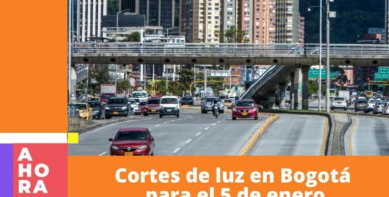 Cortes de luz en Bogotá para este 5 de enero En la imagen se puede observar una vía de la ciudad de Bogotá con varios carros trnasitando.