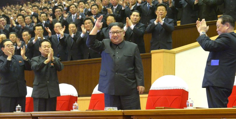 North Korean Kim Jong Un attends a music concert for the Attendants of the 5th Conference of Cell Chairpersons of the Workers' Party of Korea in Pyongyang North Korean Kim Jong Un attends a music concert for the Attendants of the 5th Conference of Cell Chairpersons of the Workers' Party of Korea in Pyongyang
