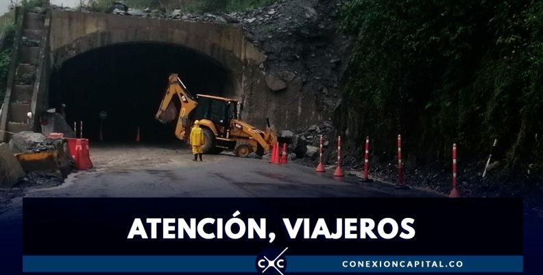 Nuevo derrumbe en el Km 58 en la Vía al Llano Nuevo derrumbe en el Km 58 en la Vía al Llano