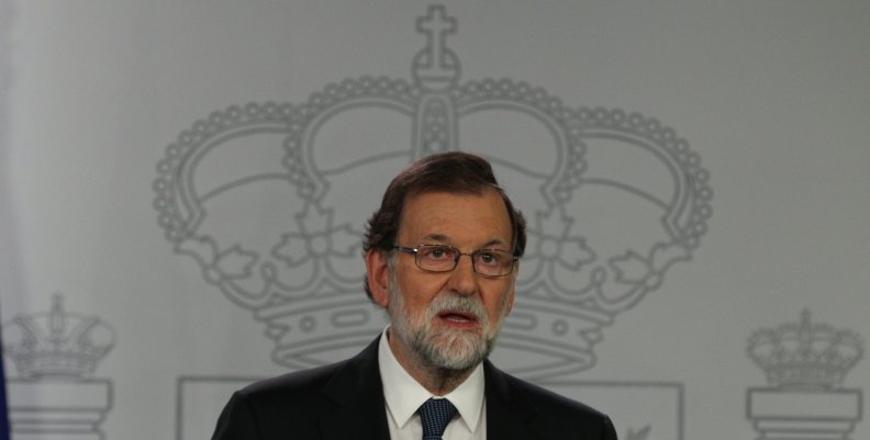 Spain's PM Rajoy delivers an statement at the Moncloa Palace in Madrid Spain's PM Rajoy delivers an statement at the Moncloa Palace in Madrid