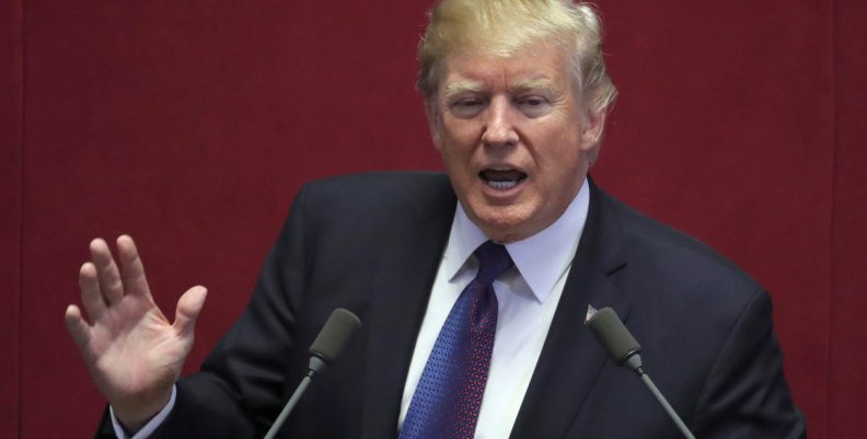 U.S. President Donald Trump delivers his speech at the National Assembly hall in Seoul U.S. President Donald Trump delivers his speech at the National Assembly hall in Seoul