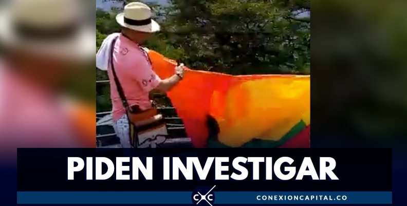 hombre-destruyo-bandera-lgbti hombre-destruyo-bandera-lgbti