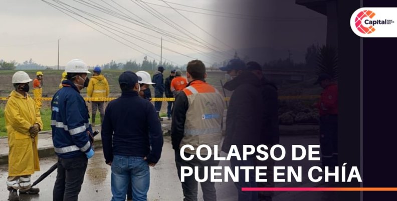 Colapsó puente en Chía Colapsó puente en Chía