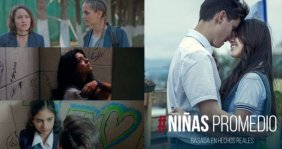 Afiche y pantallazos del programa Niñas Promedio