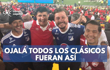 Hinchas de Santa Fe y Millonarios protagonizan conmovedora historia de tolerancia en El Campín