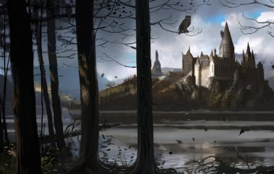 HogwartsCastle_WB_F4_HogwartsThroughTheTrees_Illust_100615_Land