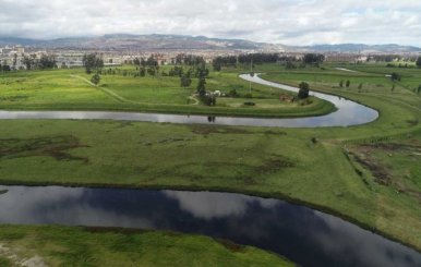 Imagen panorámica del río de Bogotá 