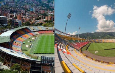 Vista panorámica de dos estadios