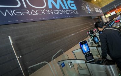 Espacio con las máquinas de Biomig en Migración Colombia