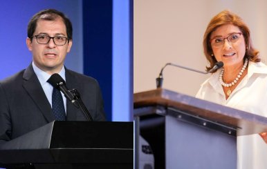 Imágenes de los fiscales Francisco Barbosa y la fiscal encargada Martha Mancera