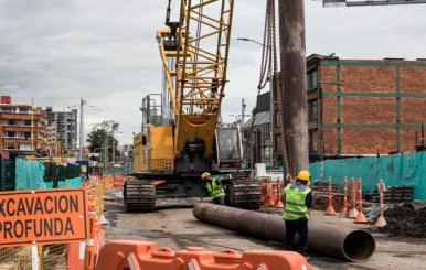Imagen de las obras en la Calle 72 por el Metro de Bogotá