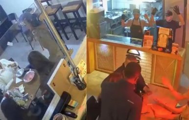 Imágenes captadas por cámaras de seguridad a robos en restaurantes de Bogotá