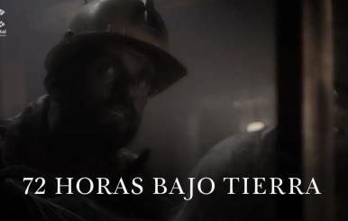 Minero con su casco mirando hacia arriba