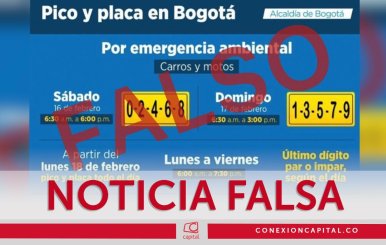 Noticia falsa: pico y placa para particulares por alerta amarilla